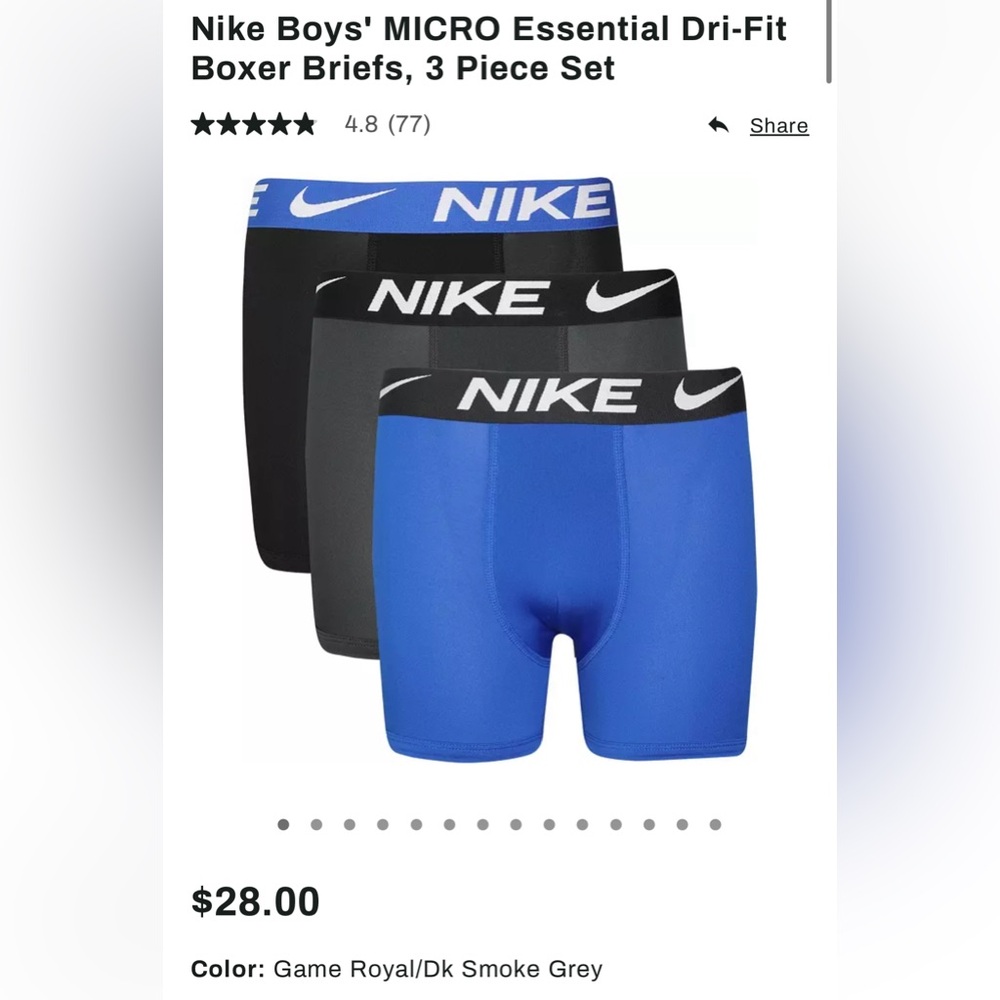 New YLG Nike boxer briefs in Game royal